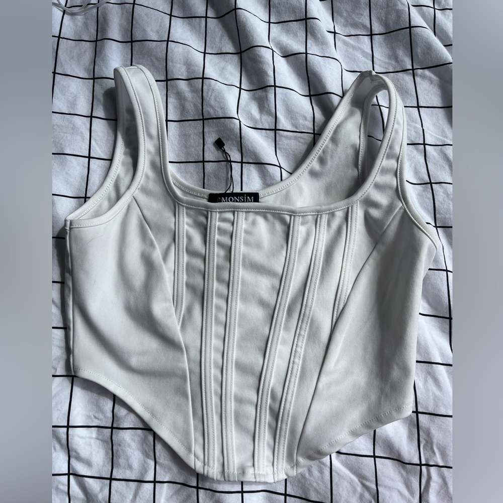 White cropped shirt